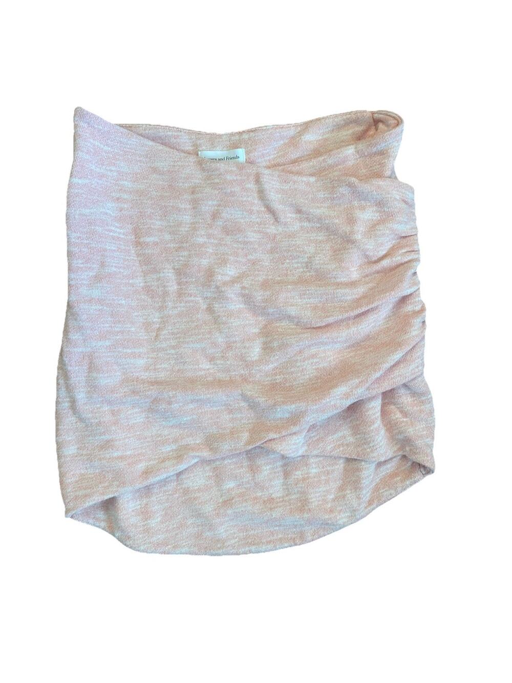 Lovers + Friends heather pink sweatshirt material faux wrap skirt size small